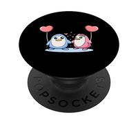 Balloon Cold Hat Heart Love Couples Penguins Flipper Penguin PopSockets Swappable PopGrip