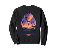 Balloon Dawn Glow Basket Lantern October Field Badge Sweatshirt