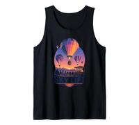 Balloon Dawn Glow Basket Lantern October Field Badge Tank Top
