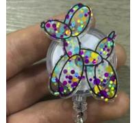 Balloon Dog Badge Reel Cute Glittery Acrylic Kawaii ID Name Holder Accessory for Work Office Medical Pediatric Gift for Nurse Nursing CNA RN MA LPN Healthcare Workers Teachers Pet Store Employees