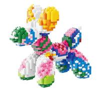 Balloon Dog Micro Building Blocks Set, Puppy Micro Blocks 3D Puzzle Collection Animal Model for Kids and Adults Birthday Party Favors (4)