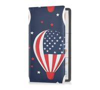 Balloon Flag Elements Blue Independence Day Leather Registration and Insurance Card Holder Wallet Accessories Case for ID, Driver's License, Key Contact Information Cards