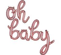 Balloon for OH Baby Rose Gold Cursive Letter Foil Mylar Banner Birthdays Party Decorations Balloons Supplies Small 16 Inch Baby Shower