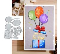 Balloon Gift Box and Happy Birthday Metal Die Cuts for Card,Flower Love Heart Card Cutting Dies Cut Stencils DIY Scrapbooking Album Decorative Embossing Paper Card Embossing Craft