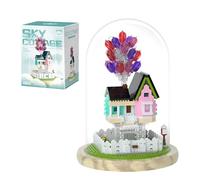 Balloon House Building Blocks Set - 1243PCS Flying Adventure Cabin Bricks Kit with Display Case, City Street View, Movie Architecture Model, Home Decor, Birthday Gift for Adults, Kids Age 14+