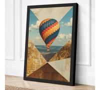 Balloon in Flight Retro Canvas Wall Art Print 24x16 Inch