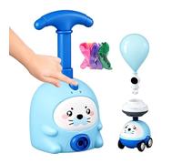 Balloon Launcher Car - Cute Animal Air Powered, Manual Toy Set with Aerodynamic Pump, Physics Learning Kit, Educational Inertial Racer, for Kids Birthday Parties Classroom Activities Home