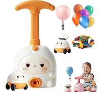 Balloon Launcher Set, Upgraded 2-in-1 Air Powered Balloon Car, Balloon Animals Kit with Pump, Rocket Balloons, Air-Powered Speed, Endless Imagination, It Runs and Flies, Physics STEM (White)