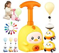 Balloon Launcher Toy Set, 2026-Enhanced Animal Air-Powered Balloon Car Toy Pump Set, 2-in-1 Car Launcher Toys Set with Easy Manual Pump, DIY Physics Learning for Party Favors (2, Yellow)