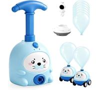 Balloon Launcher Toy Set, 2026 New Balloon Powered Car Toy Set with Easy Manual Pump, 2-in-1 Races on Ground & Flies in Air, Party Favors and Birthday Gift for Kids (blue, 2car)