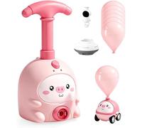 Balloon Launcher Toy Set, 2026 New Balloon Powered Car Toy Set with Easy Manual Pump, 2-in-1 Races on Ground & Flies in Air, Party Favors and Birthday Gift for Kids (pink, 1car)