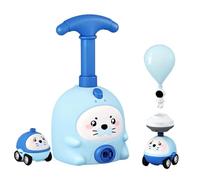 Balloon Launcher Toy Set, Animal Air Powered Balloon Car for Children, 2-in-1 Aerodynamic Racing & Flying Set, Educational STEM Toys for Toddlers, Preschool Learning Gift (Blue)
