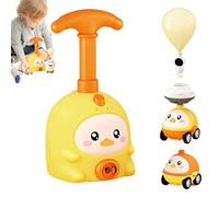 Balloon Launcher Toy Set,Animal Air-Powered Balloon Car Toy,Balloon Powered Car Launcher Toy with 2 Cars,Kids Air Inertial Balloon Pump Cars,Racer Vehicle Toy Gift for Boys Girls Ages 3-8 (Yellow)