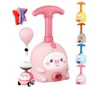 Balloon Launcher Toy Set, Animal Air Powered Balloon Car Toy Pump Set 50PCS, 2-in-1 Dual Mode-Runs and Flies, Easy Manual Pump Learn Through Play, DIY Physics Learning for Party Fun (Pink)