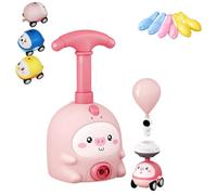Balloon Launcher Toy Set, Inertial Balloon Powered Car Kit with Animal Air Pump, Creative Intelligence Education Preschool Children's Toys. (pink+6 Balloon)