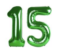 Balloon Number 15, Dark Green Balloons Numbers for Girls Boys Happy Birthday Decorations, 40 Inch for 15 51 Graduation Wedding Anniversaries Party
