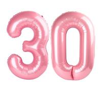 Balloon Number 30, 40 Inch Happy 30th Birthday Decoration for Her Him, Pastel Pink Foil Number Balloons for Celebration Engagement Memorial Day's Big Event Supplies