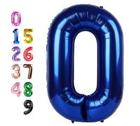 Balloon Numbers 40 Inch, Balloons 0 Number for Baby Birthday, Navy Blue Balloon for Baby Shower, Big Baloon for 10, 20, 100, 2025 Graduation Wedding Anniversaries Party