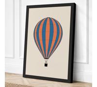 Balloon Over Beige Canvas Wall Art Print 18x12 Inch