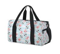 Balloon Panda Sport Duffel Bags for Kids Girls Boys Women Men Cartoon Panda Overnight Weekender Travel Bag Tote Carry Gym Casual Duffel Bags