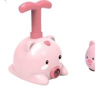 Balloon Powered Aerodynamic Car Racer, Plastic Safety Kid's Toy with Easy Installation (Pink Pig)