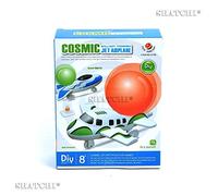 SHATCHI Balloon Powered Aircraft Cosmic Jet Airplane Model Manual Assembly Fighter DIY Educational Study Toys for Kids Child Science Learning Kit Birthday and Christmas Gifts, Multi