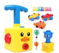 Balloon Powered Launch Car Inflatable Balloon Car Toy Pump Set Hand Push Air Power Balloons Racer Vehicle Cars Toy for Kids Toddlers Gift