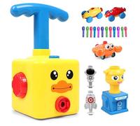 Balloon Powered Launch Car,Inflatable Balloon Pump Hand Push Mini Plastic Air Power Balloon Racer Vehicle Car Toy for Kids Gift (Duck)