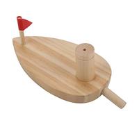 Balloon Powered Wooden Boat Cartoon Children Bathing Water Toy, Made from Wood with Two Balloons, Easy to Use, Great Fun for Baby Bathing, Bath