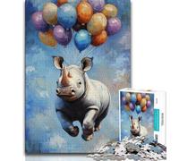 Balloon Rhino JigsawPuzzle 1000 Pieces for Adults,Decompressing Intellectual Educational Toy Birthday Present,Gifts,Wall Art (50x75cm)