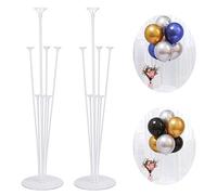Balloon Stand & Holder - Clear Table Balloon Cup with Pole Base for Birthday & Wedding Parties - 2 Sets
