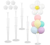 Balloon Stand Kits - 4 Set Centerpiece Holders, 10 Pcs Balloon Flower Clips & 100 Glue Points for Birthday, Baby Shower, Wedding Party