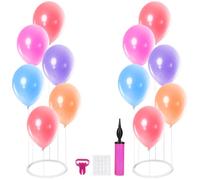 Balloon Stands for Table, 2 Pcs Reusable Balloon Sticks With Base, Transparent Plastic Kit Suitable for Weddings, Birthday, Baby Showers, Graduation Ceremonies, Christmas