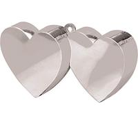 Amscan Balloon Weight "Double Heart", Silver, 170 G