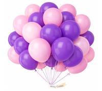 Balloons 25 Pack 12 Inch Balloons Purple & Pink for Birthday Decorations Plain Round Party Latex Balloons for Baby Shower Engagement Wedding.