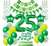 Balloons 25th Birthday Man Women Green Balloons 25th Birthday Man Women Decoration 25th Birthday Women Green Cake Decoration 25th Birthday Men Birthday Decoration 25 Years Woman Man Decoration Green