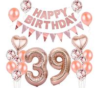 Balloons 39 birthday woman decoration rose gold, decoration birthday 39 years woman, balloons 39 birthday decoration 39 birthday woman decoration rose gold, banner 39 birthday woman decoration