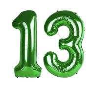 Balloons 40 Inch Number, Large Dark Green Number 13 Balloon Party Decorations for 1 3 31 Birthday Memorial Day, Foil Balloon for Outdoor & Indoor Wedding Supplies