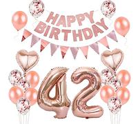 Balloons 42nd Birthday Women Decoration Rose Gold, Birthday Decoration 42 Years Women, Balloons 42th Birthday Decoration, Decoration 42nd Birthday Women Decoration Rose Gold, Birthday Banner 42th