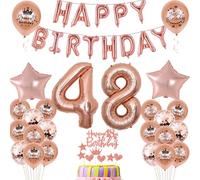 Balloons 48th Birthday Decoration Woman Rose Gold 48th Birthday Party Decoration Set 48th Birthday Decoration Women 48th Birthday Woman Decoration Rose Gold 48th Birthday Woman Foil Balloons 48 Rose