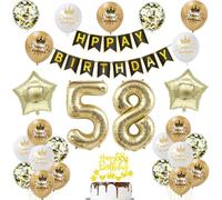 Balloons 58th Birthday Decoration Man Woman 58th Cake Decoration 58th Birthday Decoration Happy Birthday 58th Birthday Decoration Man Women 58th Birthday Decoration Black Gold Birthday Decoration 58