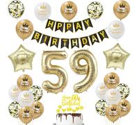Balloons 59th Birthday Decoration Man Woman 59th Cake Decoration 59th Birthday Decoration Happy Birthday 59th Birthday Decoration Man Women 59th Birthday Decoration Black Gold Birthday Decoration 59