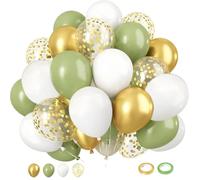 Balloons - 60 Pcs Black and Gold Party Pack | Thickened Latex, Hardly Burst | Ideal for Birthday Decorations, Balloon Arch Kit, Graduation Party Decorations(olive green) (olive green)