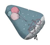 Balloons and Bicycles Padded Bike Seat Cushion with Drawstring Soft Comfort Waterproof Bicycle Seat Cover, Wide Saddle Protection Covers Protector for Men Women for Exercise Mountain Road Bikes