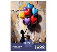 Balloons Child Wall 1000pc Premium Jigsaw Puzzle Whimsical Childhood Hope Puzzle for Adults Recycled Cardboard Family Puzzle Lovers Brain Training Holiday Activity Office Break 38x26c