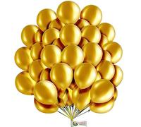 Balloons Hub 5 Inch Gold Round Shape Balloon Plain Party Balloons Premium Latex Balloon for Birthday Party Wedding Anniversary Party Romantic Décor Bridal Shower Theme Decoration Pack of 30
