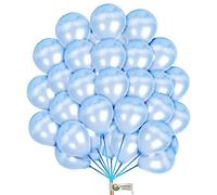 Balloons Hub Light Blue Metallic Balloons, 10 Inch, Pack of 100, Perfect for Birthday, Wedding, Engagement, Baby Shower, Graduation Parties, Unisex Adults and Children