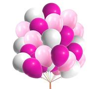 Balloons Hub Multicolor Party Balloons 10 Inch Colorful Birthday Balloons Wedding Decoration Romantic Theme 3-Color Combination White Pink Hot Pink Balloon Pack of 20