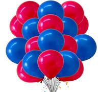 Balloons Hub Plain Latex Balloons Thick Round Balloon 10 Inch Combo Colors Red & Blue Balloons for Baby Shower Birthday Party Decoration Romantic Theme Party Décor Pack of 20