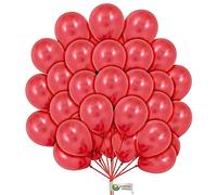 Balloons Hub Red Metallic Balloons 10 Inch Pack of 25 for Birthday, Wedding, Engagement, Baby Shower, Graduation Party Decorations